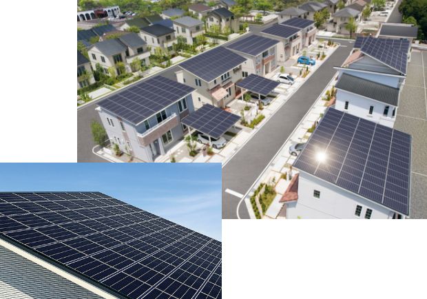 イメージ図：大容量搭載を可能にする屋根一体型太陽光パネル